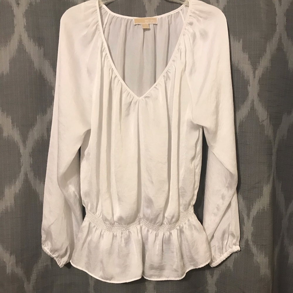 Michael Kors White Long Sleeve Top